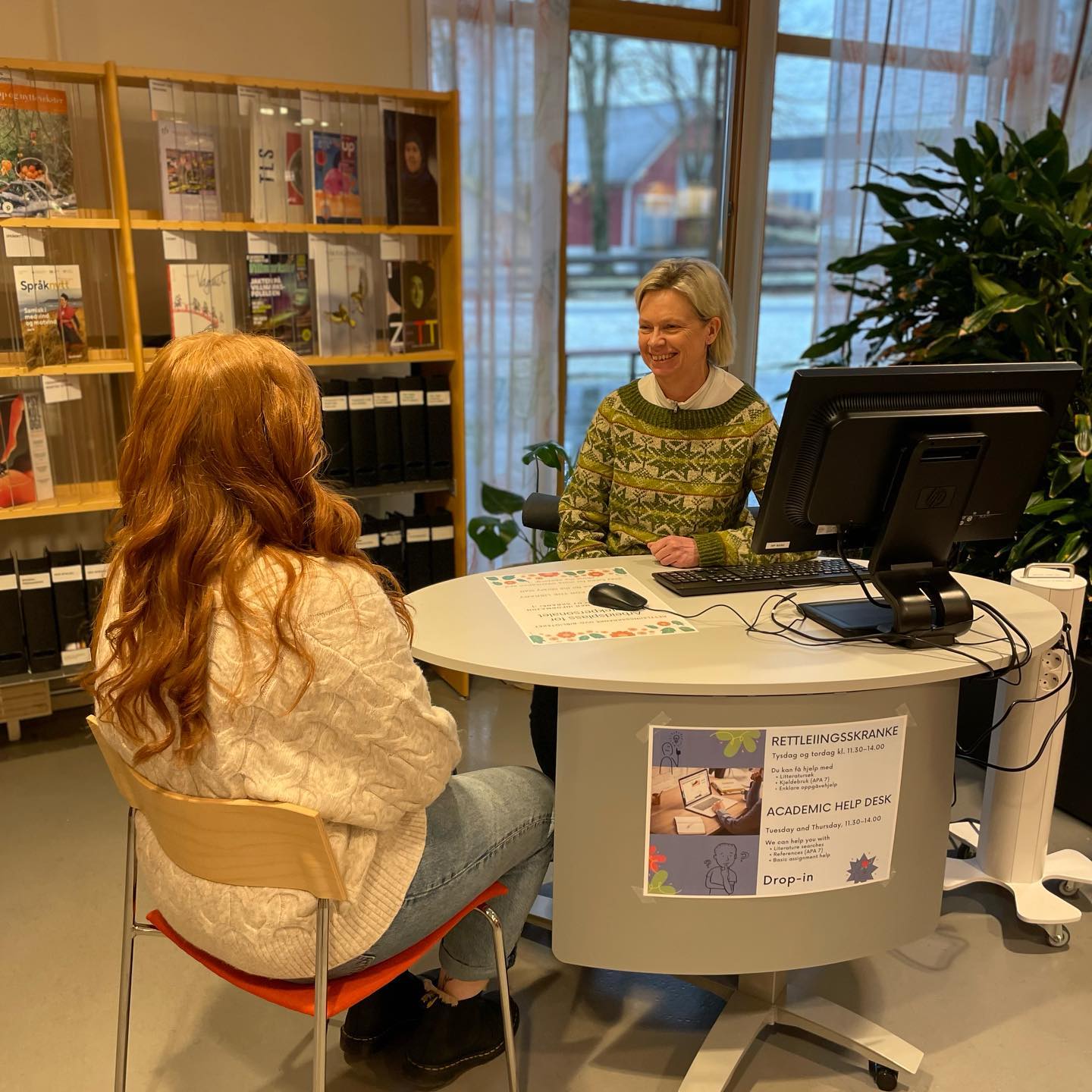 Rettleiingsskranken i biblioteket