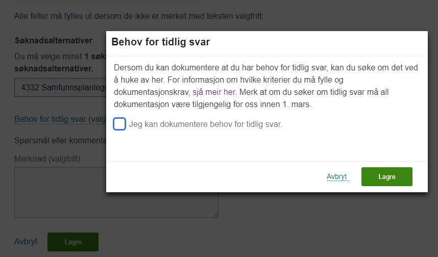 Endre s&oslash;knad i s&oslash;knadsweb