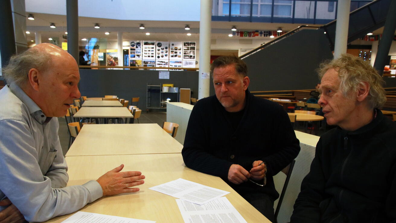 Gunnar Strøm (f.v.), Thomas Lewe og Magnar Åm