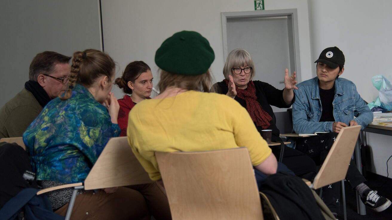 Gruppearbeid under workshop i Lodz