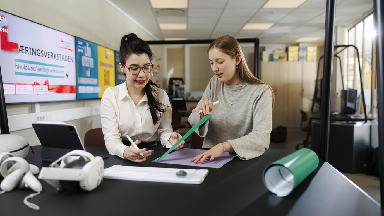 Students working
